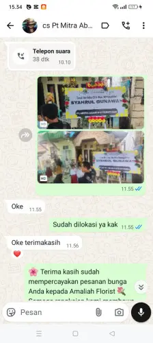 Testimonial Papan Bunga sukajadi pekanbaru