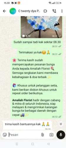 Testimonial Standing Flower sukajadi pekanbaru