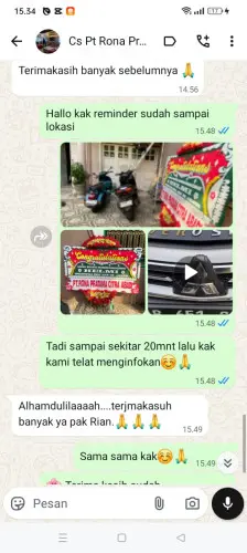 Testimonial Papan Bunga sukajadi pekanbaru