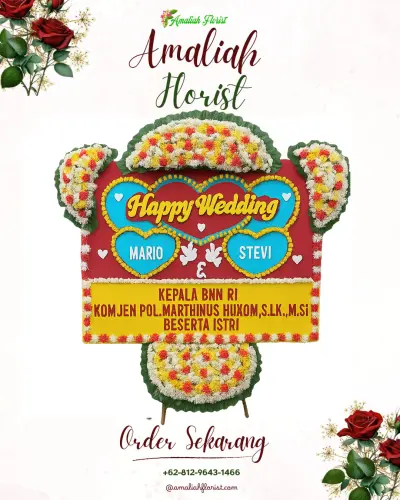 Karangan Papan Bunga Pernikahan sukajadi pekanbaru